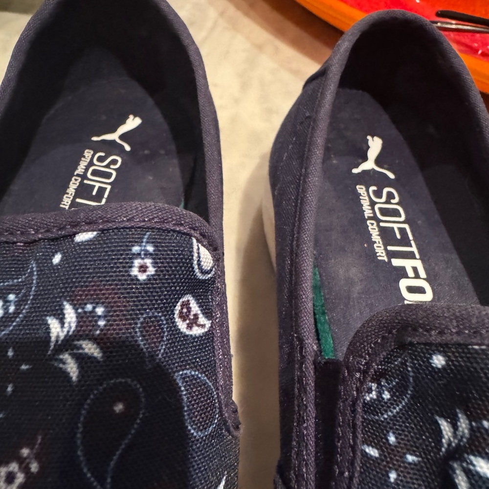 Puma Navy Paisley Slip-On Sneakers - Picture 3 of 9